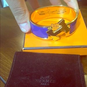 Blue Wide Hermes Clic bracelet